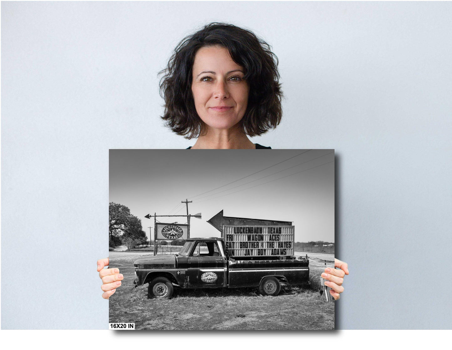 Luckenbach Texas Pickup and Sign Art Print - Outlaw Country Photography on Premium Paper, Canvas, Acrylic & Metal Options