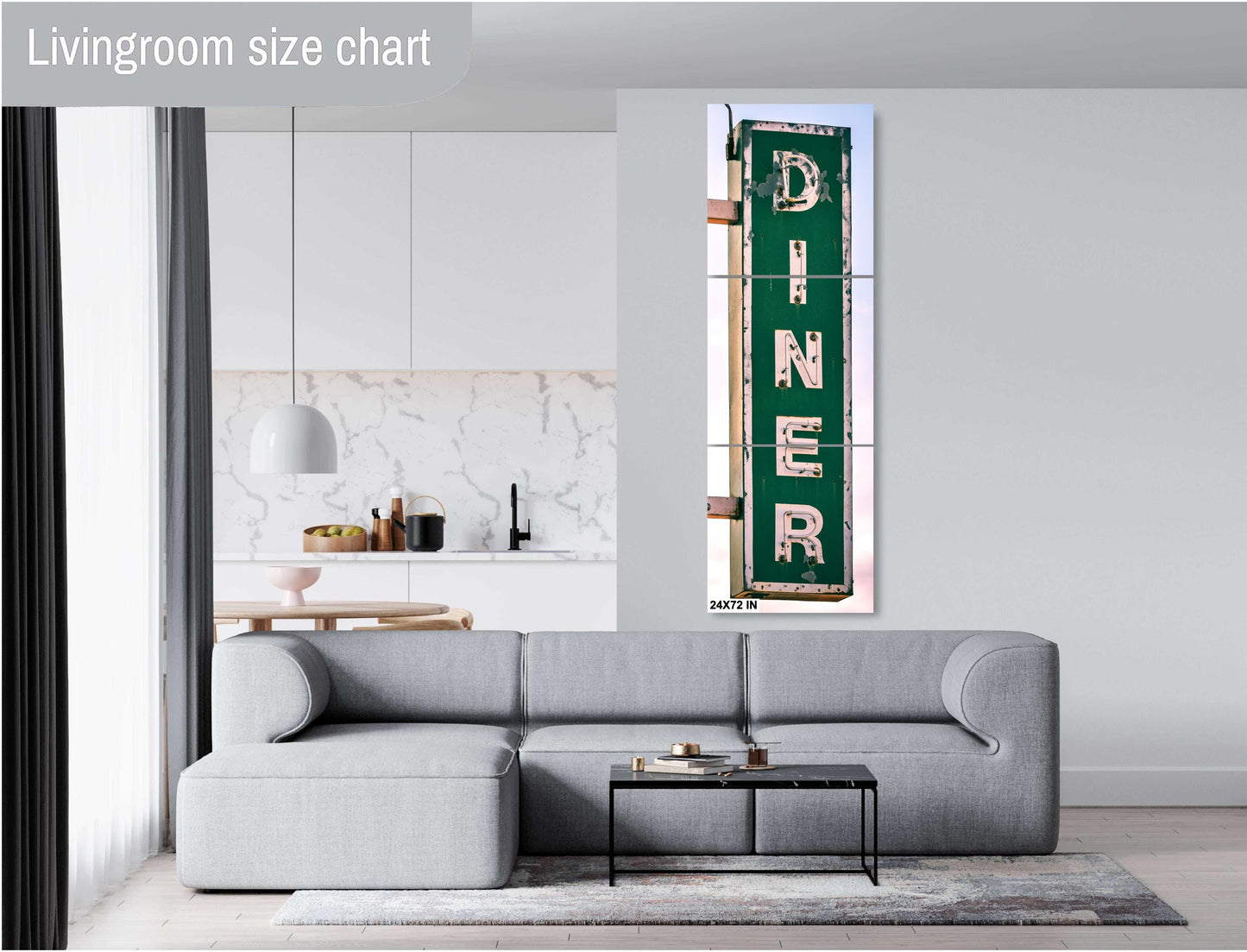Southwest Diner Sign Print | Vibrant New Mexico Photography for Kitchen, Retro Boho Wall Art Decor