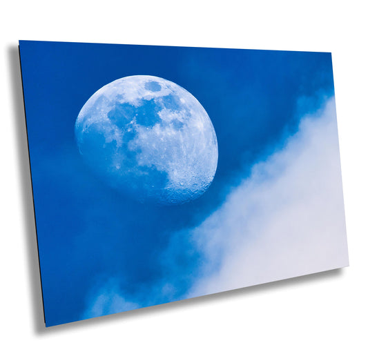 Lunar Daytime Photo: NASA Full Moon Print with Clouds on Canvas, Paper, Acrylic & Metal Options