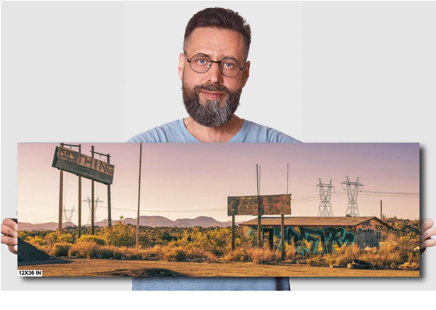 Desert Wall Art - Abandoned Gas Station at Sunset Photo | Nothing AZ Ghost Town Print on Premium Paper, Canvas, Acrylic & Metal