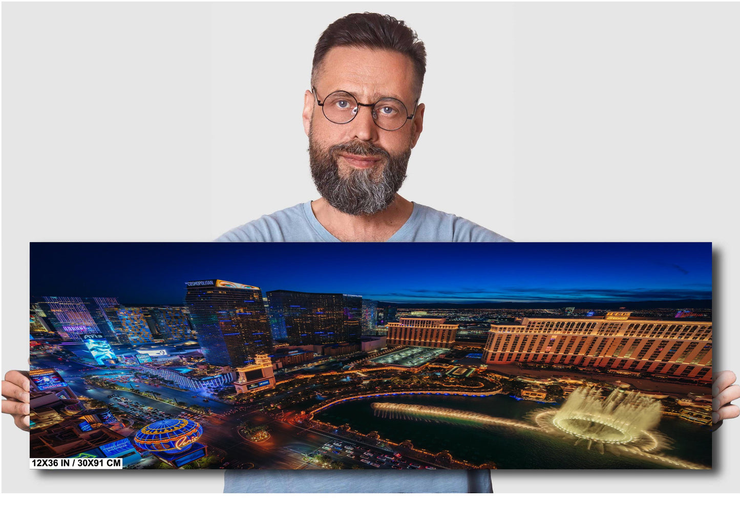 Las Vegas Skyline Print Wall Art: Aerial Photo of The Strip on Premium Paper, Canvas, Acrylic & Metal - Ready to Hang Decor