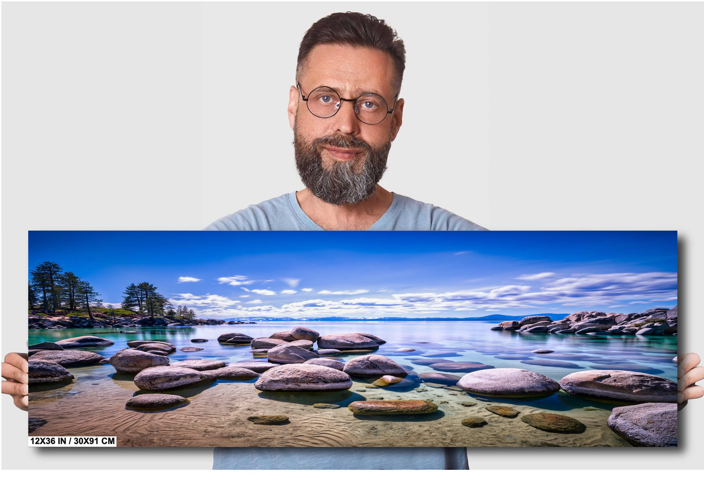 Lake Tahoe Print - Real Photo of Rocks at Sand Harbor State Park Wall Art on Canvas, Acrylic, Metal & Photo Paper - Nevada Photography Decor
