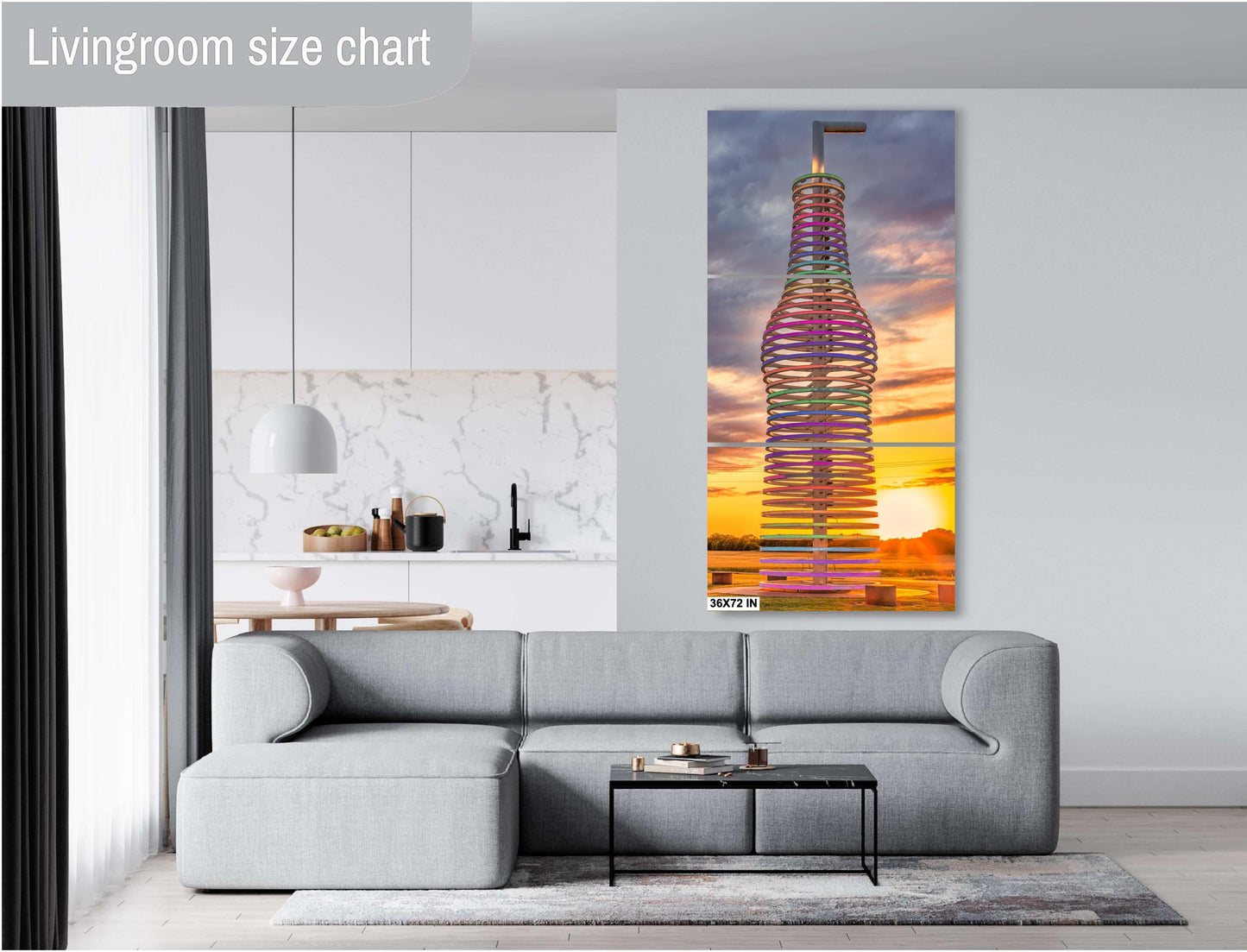 Route 66 Wall Art: Pops 66 Soda Ranch Colorful Oklahoma Sunset Canvas or Premium Photo Paper Print