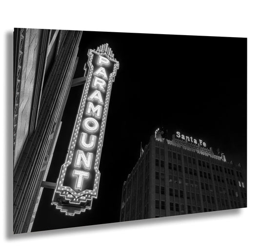 Movie Theater Wall Art - Paramount Theater & Santa Fe Building in Amarillo, Texas - Fine Art Print on Photo Paper, Canvas, Acrylic, or Metal