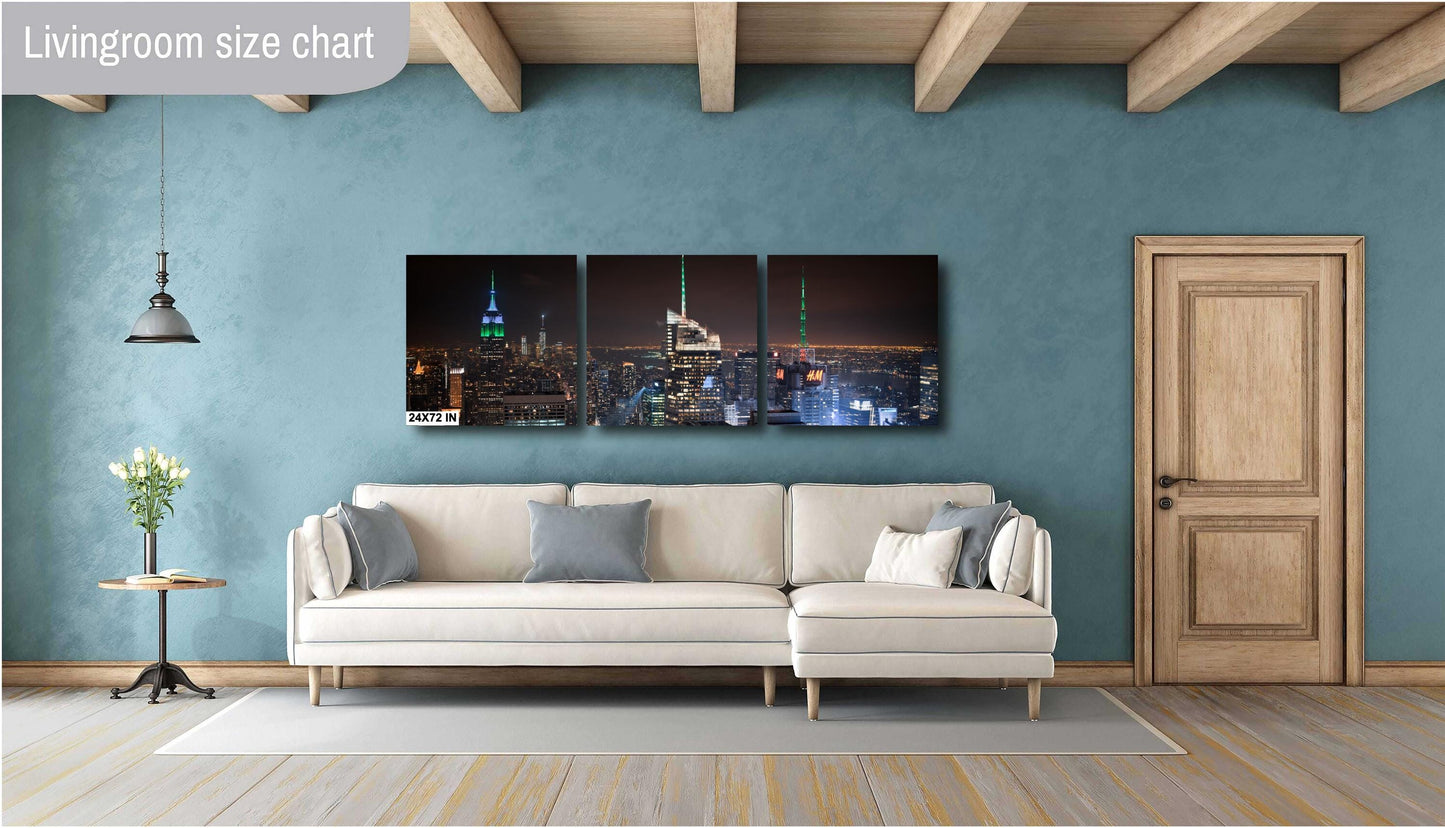 NYC Skyline Wall Art - Rockefeller Center Evening View Photography Print on Paper, Canvas, Acrylic, & Metal