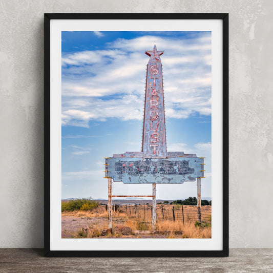 Stardust Motel Marfa Print - Vintage Neon Sign Wall Art | West Texas Decor
