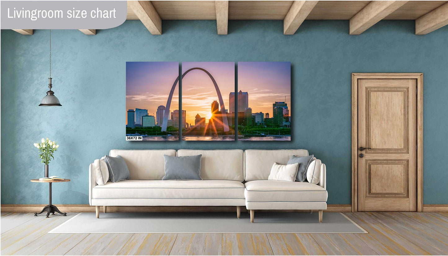 Gateway Arch Sunset Photography | St. Louis Skyline Wall Art Print - Large Size on Canvas, Metal & More