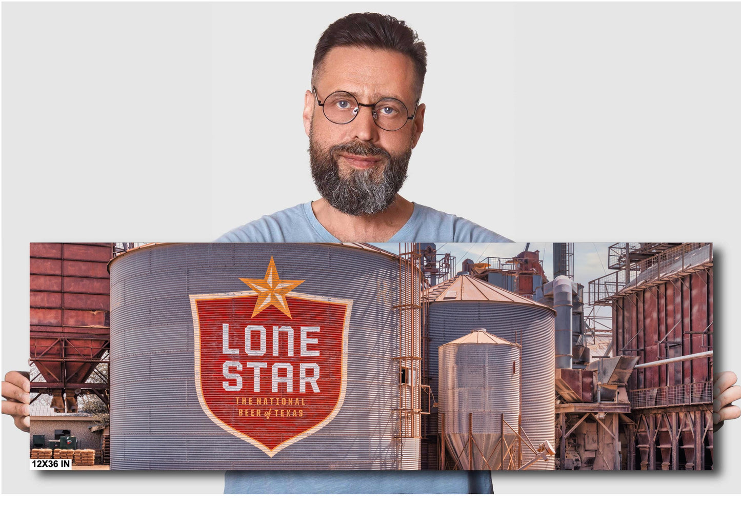 Texas Wall Art | Luckenbach Texas Lone Star Beer Poster on Premium Photo Paper & Ready-to-Hang Canvas, Acrylic, or Metal