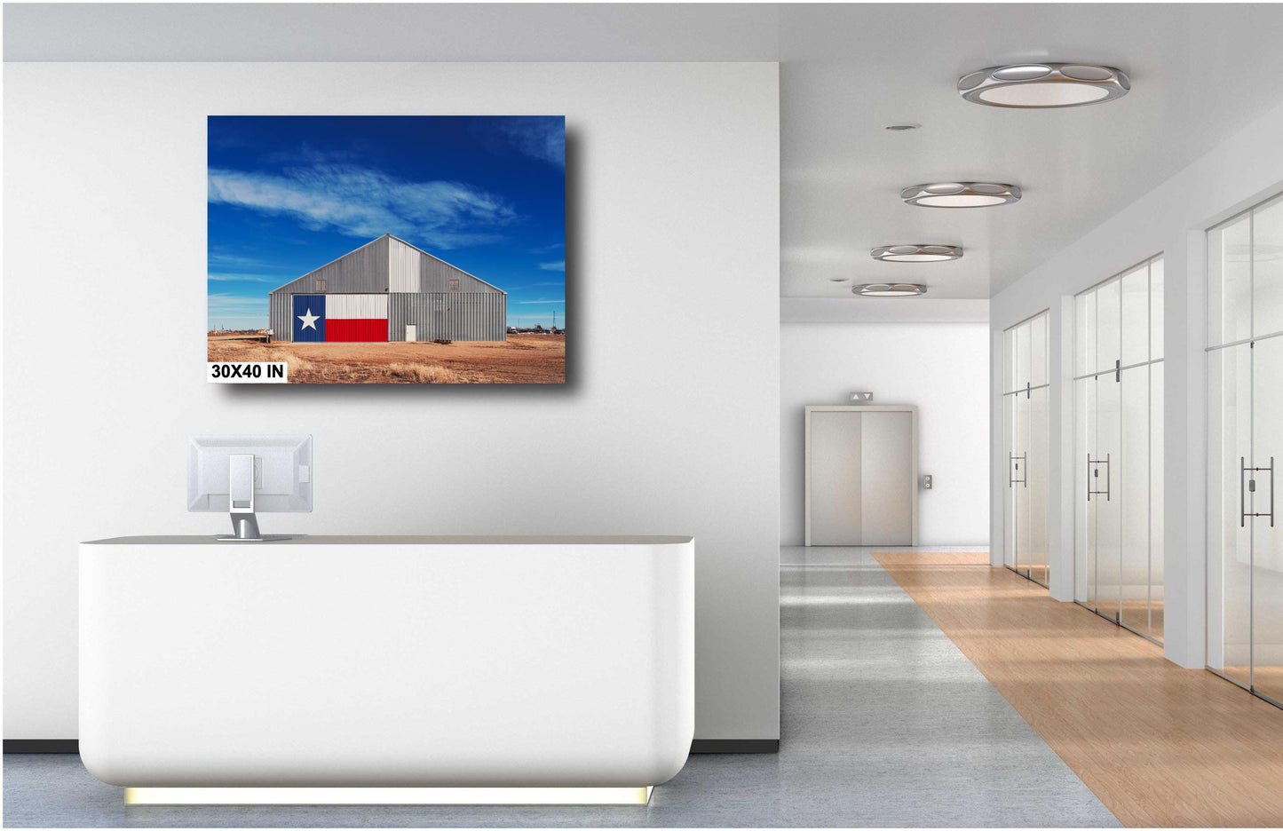 Texas Wall Art Photography - Route 66 Texas Flag Barn Art Print | Rustic Panhandle Canvas, Paper, Acrylic & Metal Decor