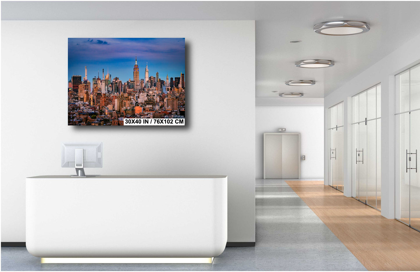 NYC Skyline at Dusk: Midtown Manhattan & Times Square Panoramic Photo Print - Cityscape Wall Art, Urban Decor, NY Gift
