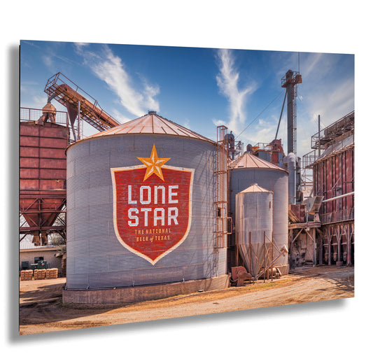 Texas Wall Art | Luckenbach Texas Lone Star Beer Poster on Premium Photo Paper & Ready-to-Hang Canvas, Acrylic, or Metal