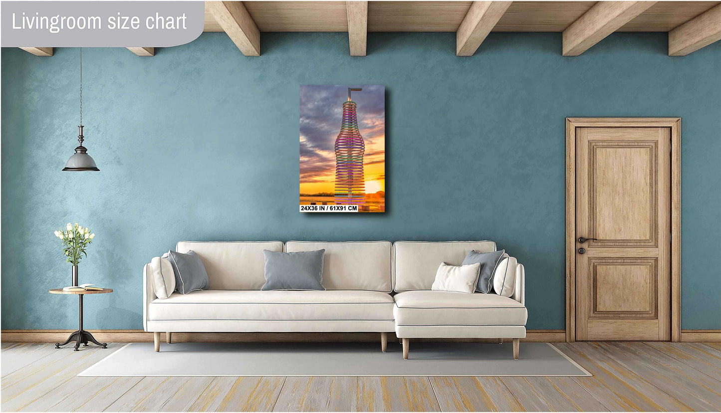 Route 66 Wall Art: Pops 66 Soda Ranch Colorful Oklahoma Sunset Canvas or Premium Photo Paper Print