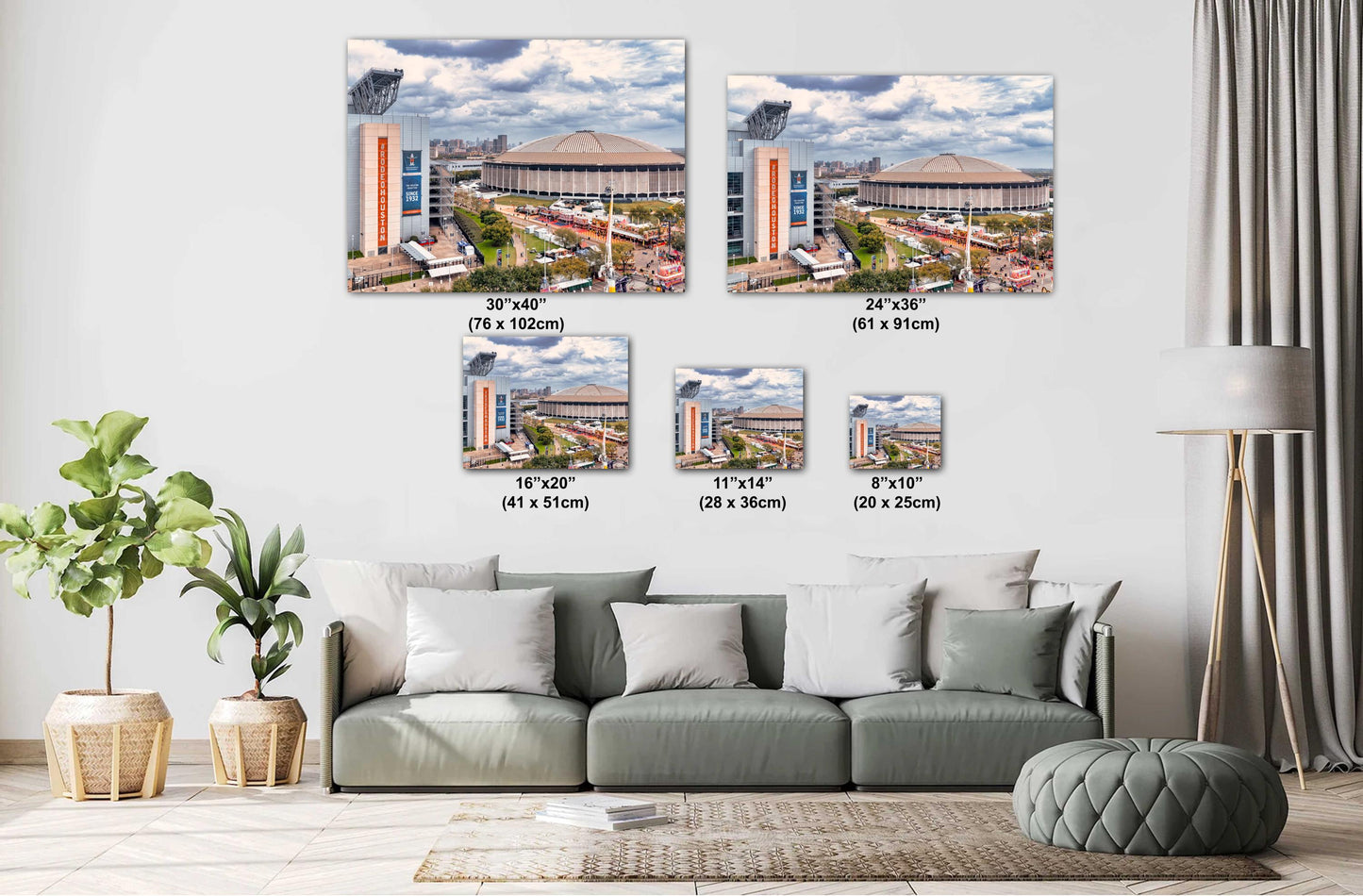 Houston Astrodome Sunset: Large Fine Art Photography Print - NRG Stadium & Rodeo Wall Decor, Carnival Art for Home