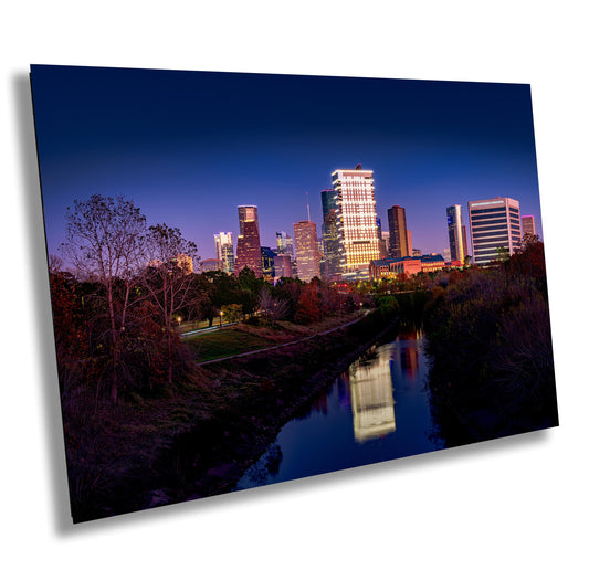Houston Art - Skyline Wall Art - Stunning Photography from Buffalo Bayou, Ready-to-Hang Canvas, Acrylic & Metal Options, Perfect Home Decor