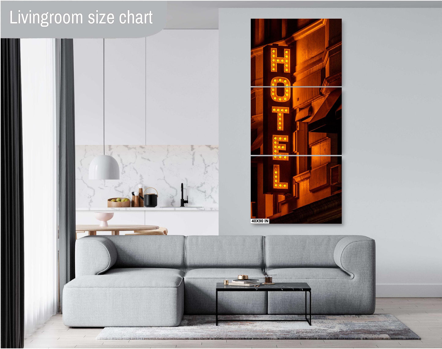 Neon Sign Photo | Manhattan New York Hotel Retro Neon Art | Americana Wall Decor Print on Premium Photo Paper, Canvas & Metal