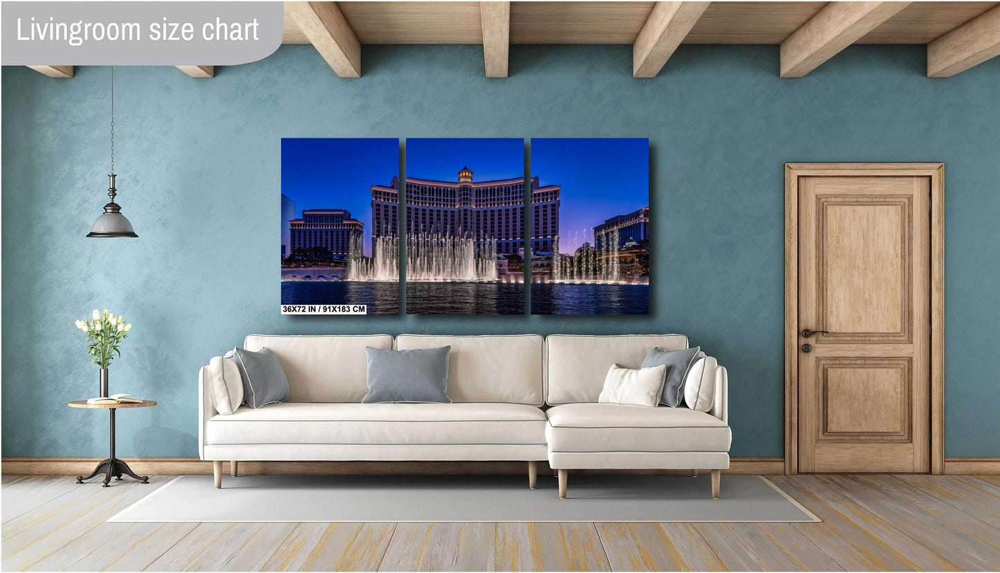 Las Vegas Bellagio Fountain Water Show Fine Art Photography on Premium Photo Paper, Canvas & Metal Decor