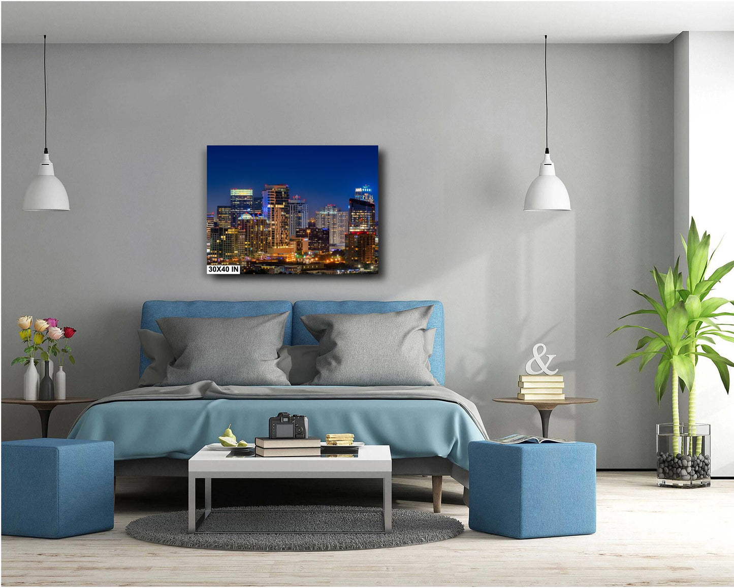 Houston Galleria Skyline Photography Print: Night Panoramic Cityscape Art on Premium Paper, Canvas, Acrylic & Metal Options
