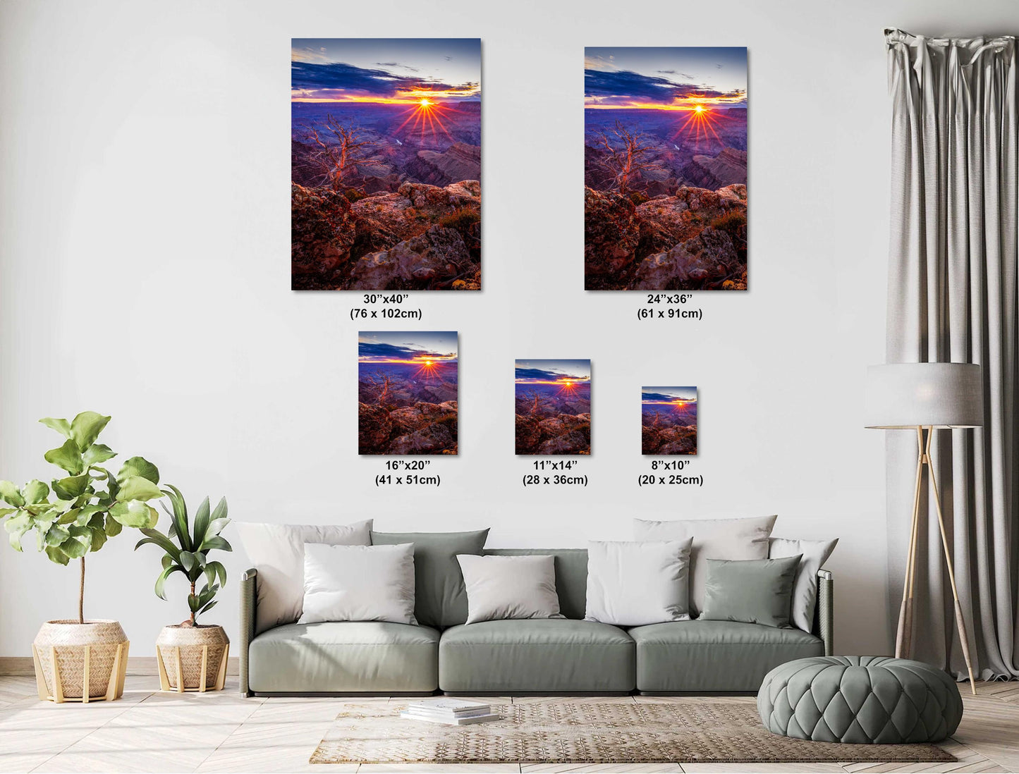 Grand Canyon Poster - Arizona Sunset South Rim Photo, Premium Paper, Canvas, Acrylic & Metal National Park Wall Art