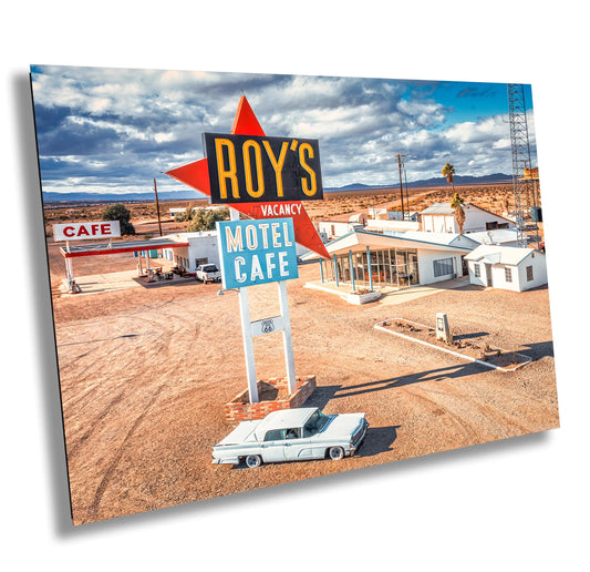 Roy's Motel Cafe: Vintage Route 66 Photo Print - Amboy, California Art on Paper, Canvas, Acrylic & Metal Decor