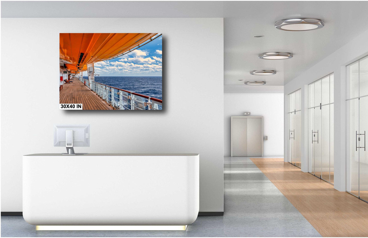 Ocean View Fine Art Print from Cruise Ship Promenade Deck - Premium Photo, Canvas, Acrylic & Metal Options