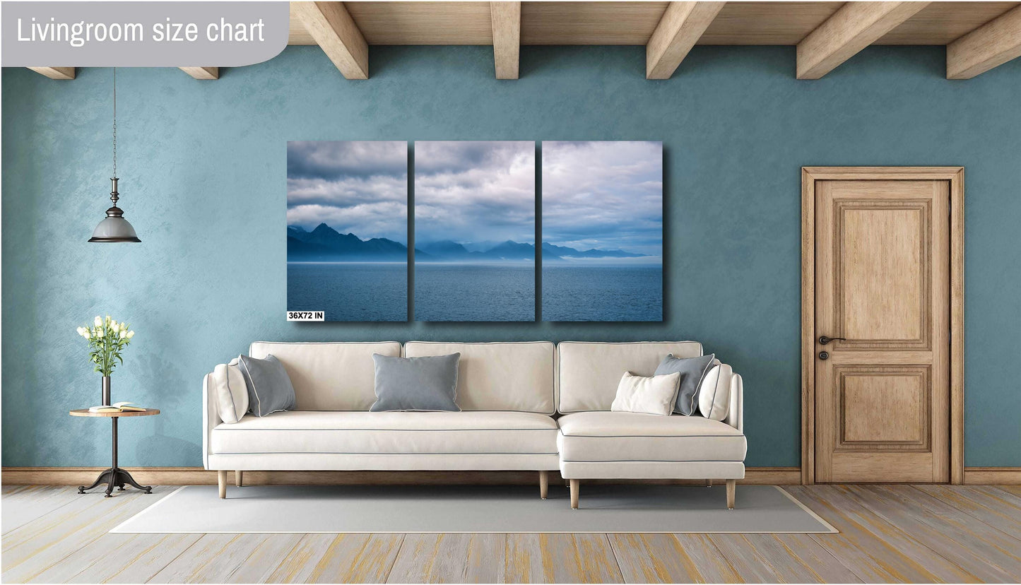 Alaska Inside Passage Poster: Large Misty Mountains Cruise Art & Fine Wall Decor for Home, Office, or Gift
