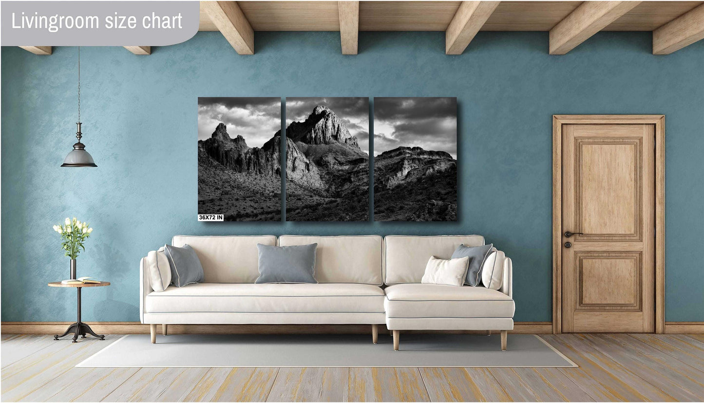 Minimalist Wall Art Black Mountains Print, Arizona Landscape Photography on Premium Photo Paper, Canvas, Acrylic & Metal Decor