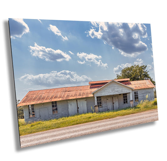 Modern Farmhouse Wall Art - Texas Barn Landscape Print - White Rustic Farmhouse Wall Art for Living Room, Office, Home Decor