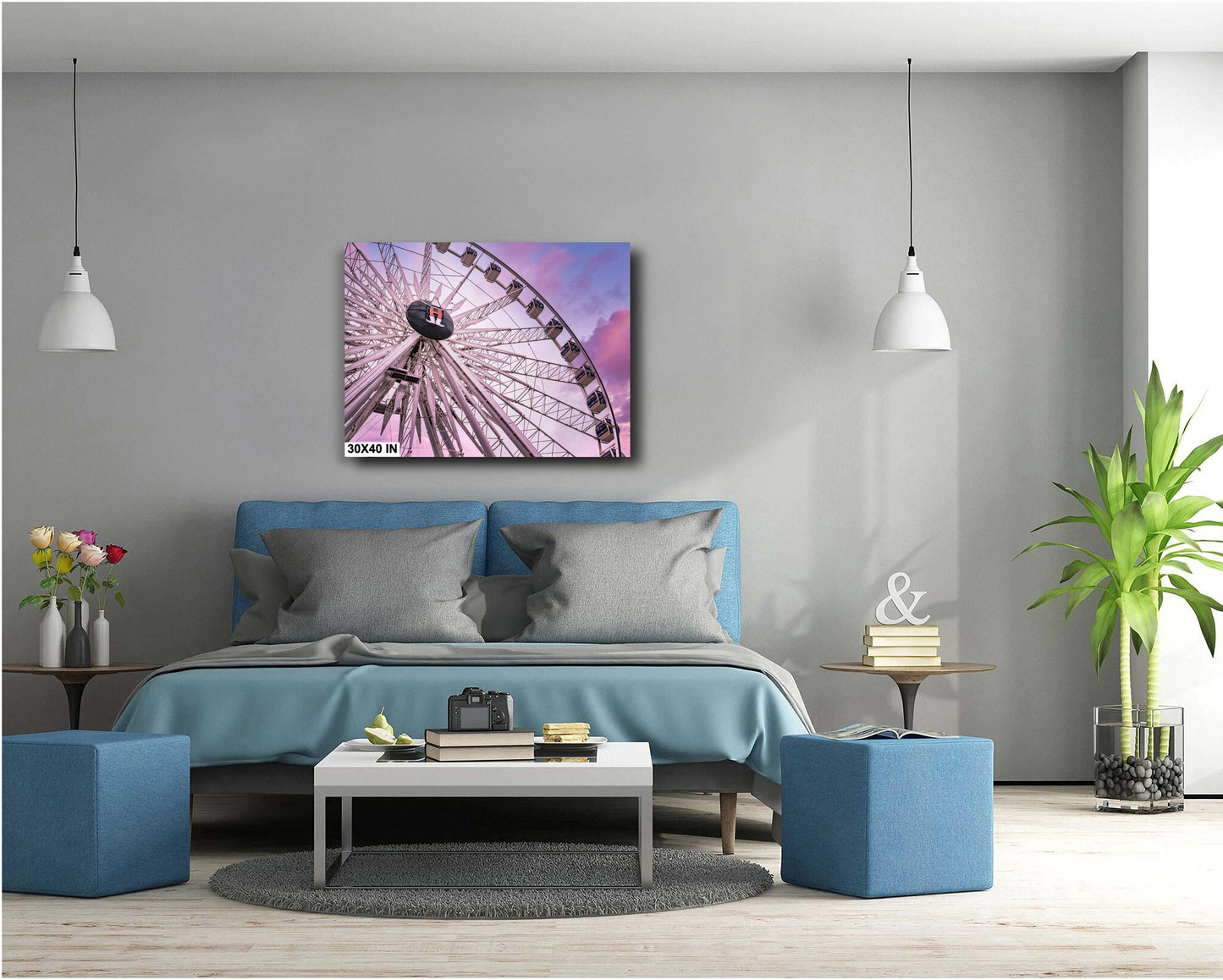 Houston Ferris Wheel Sunset Photography | Large Fine Art Print, Texas Rodeo Carnival Wall Decor for Home & Office