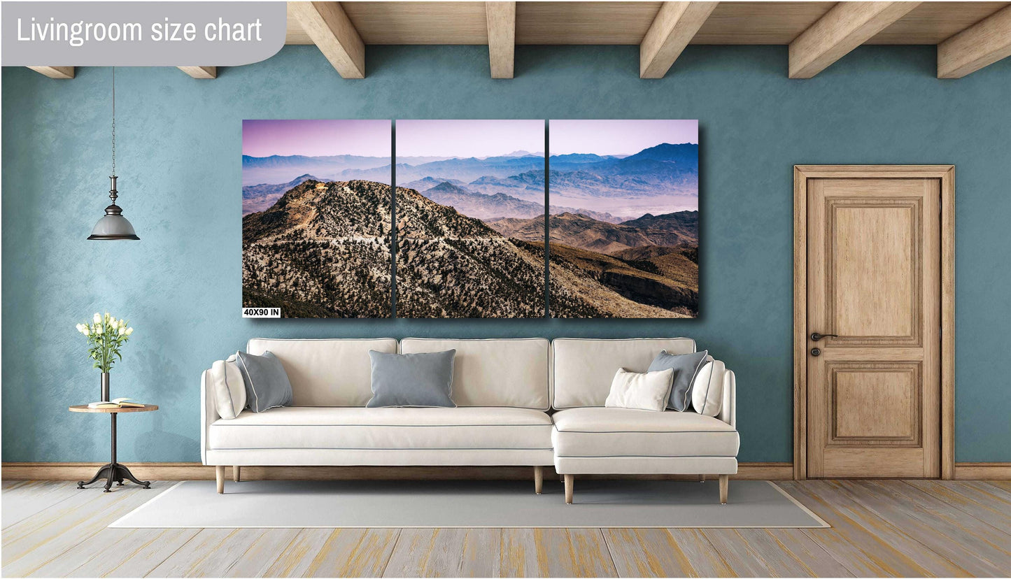 Desert Landscape Canvas: Nevada Mountains Wall Art for Home & Cabin Decor, Southwest Nature Photography, Rustic Room Decor