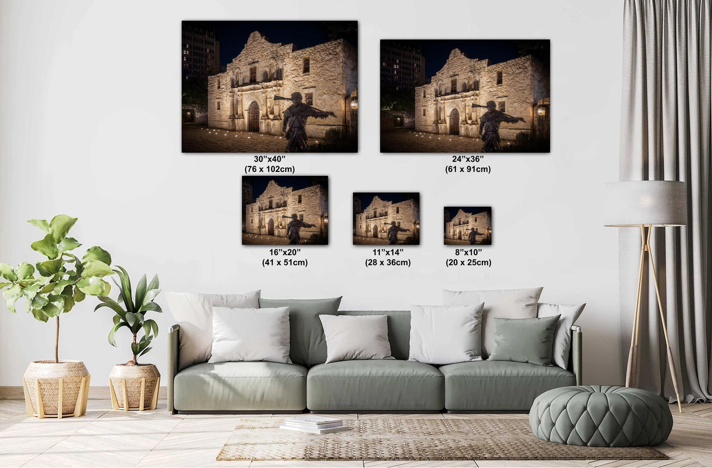 San Antonio Art - Alamo Fine Art Print: Davy Crockett Statue Texas History on Premium Photo Paper, Ready to Hang Canvas, Acrylic & Metal