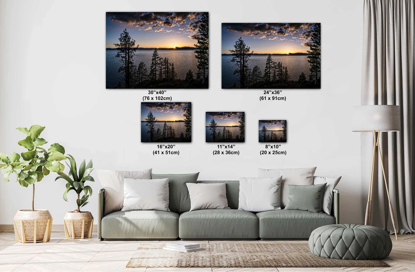 Lake Tahoe Print - Sunset Fine Art Photograph on Photo Paper, Canvas & Metal – Nevada / California Landscape Wall Decor, Mountain Home Gift