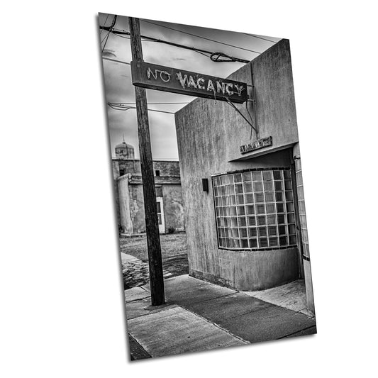 New Mexico No Vacancy Motel Sign | Retro Neon Fine Art Photography | Black & White Roadside Decor