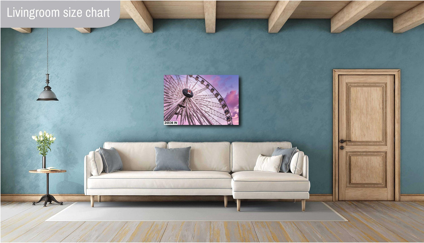 Houston Ferris Wheel Sunset Photography | Large Fine Art Print, Texas Rodeo Carnival Wall Decor for Home & Office