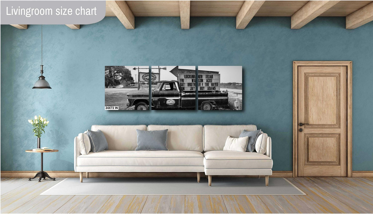 Luckenbach Texas Pickup and Sign Art Print - Outlaw Country Photography on Premium Paper, Canvas, Acrylic & Metal Options