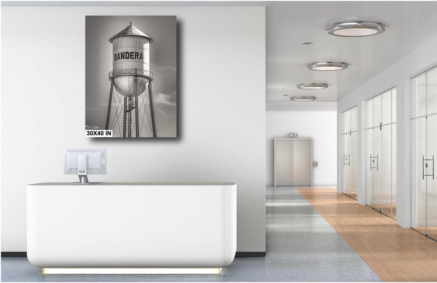 Rustic Water Tower Print: Texas Farmhouse Photo on Premium Paper & Ready-to-Hang Canvas, Unique Wall Art Décor for Home or Office