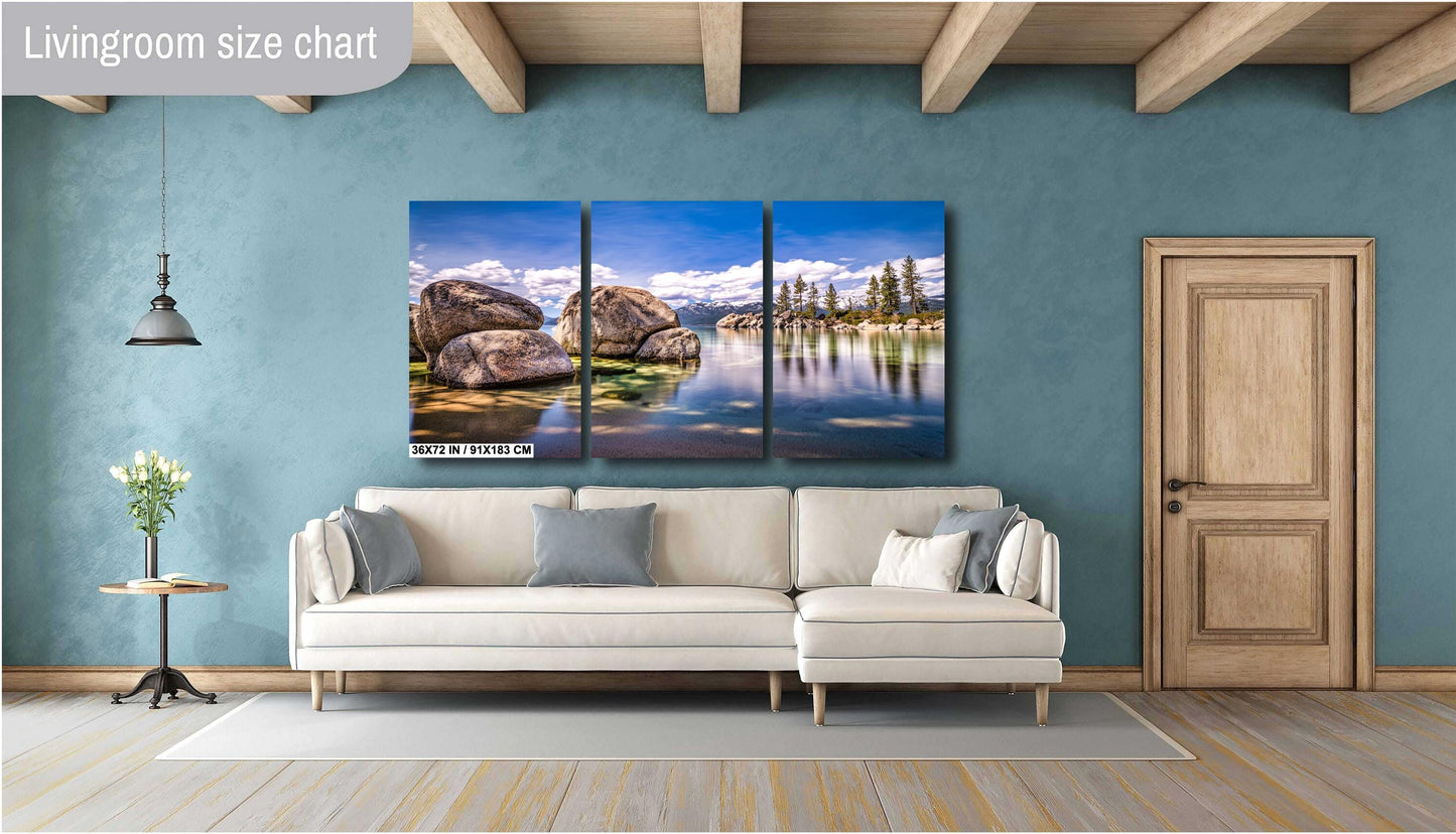 Lake Tahoe Print - Sand Harbor Wall Art Photo on Canvas, Acrylic, Metal & Photo Paper | Nevada California Lake Decor