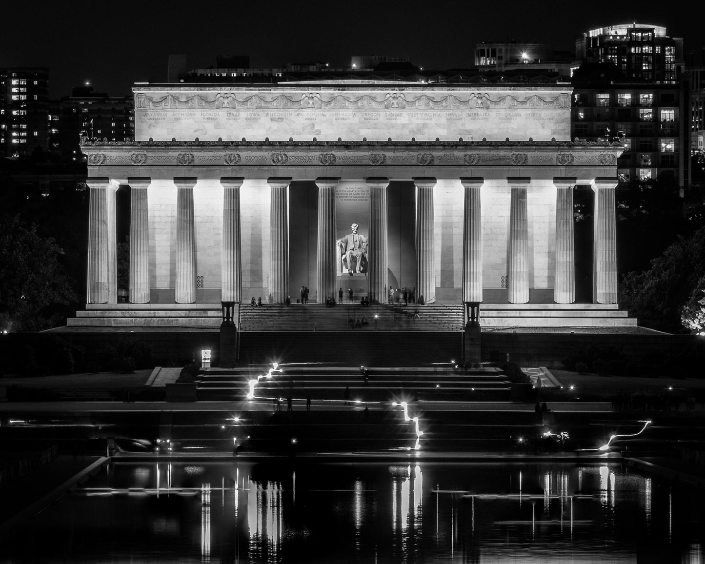 Washington DC Print of Lincoln Memorial at Night - American Wall Art Photo on Premium Photo Paper, Canvas, Acrylic, or Metal