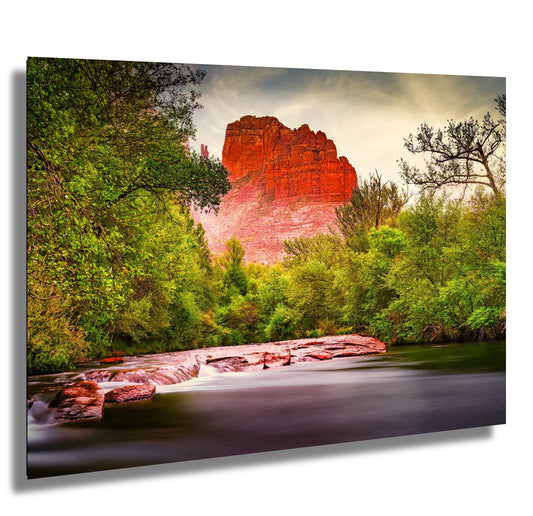 Sedona Arizona Cathedral Rock from Oak Creek - Red Rocks and Water Photography Print on Premium Photo Paper, Canvas, Acrylic & Metal Decor