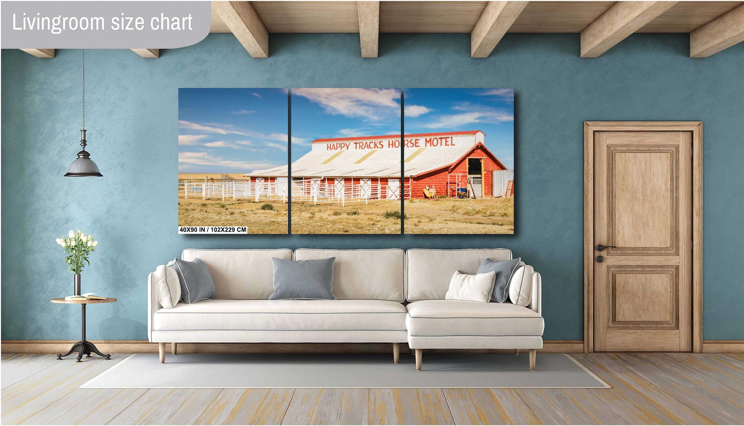 Route 66 Wall Art | Happy Tracks Horse Motel Print Amarillo TX Rustic Equestrian Western Decor Photography on Premium Paper or Canvas