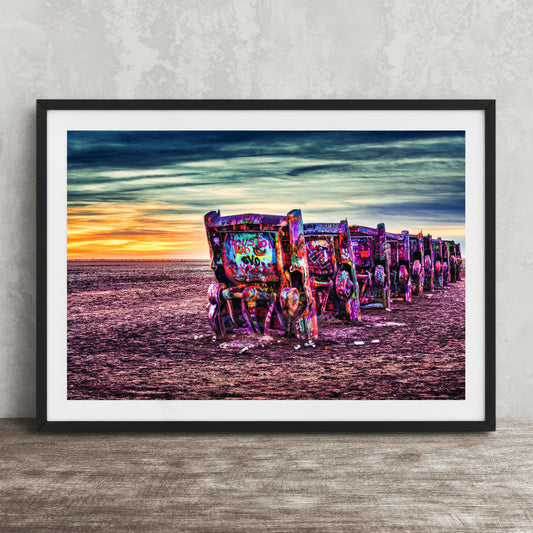 Cadillac Ranch Wall Art - Route 66 Photography | Vintage Roadside Art Print