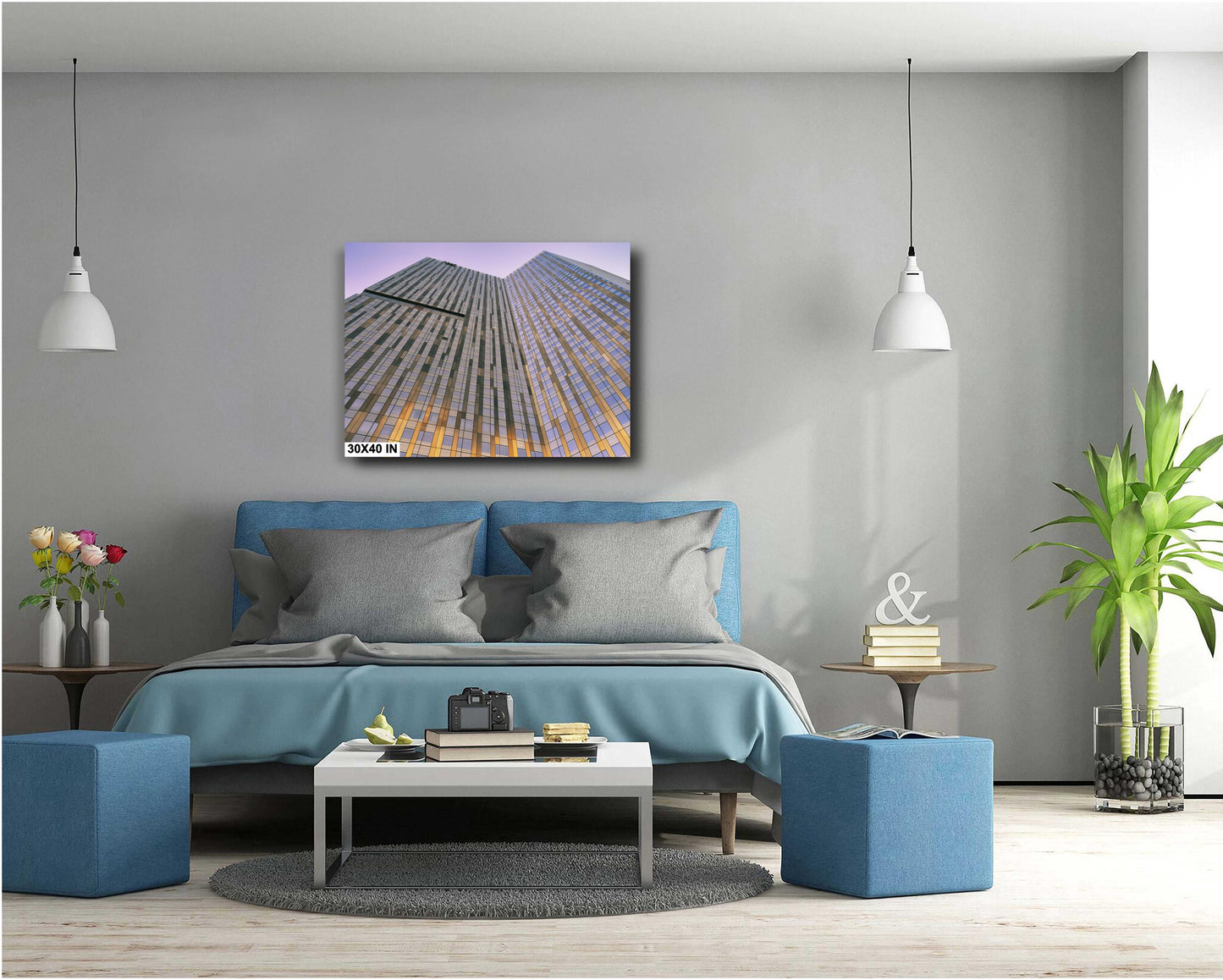 Waldorf Astoria Las Vegas Skyline Canvas: Night City Panorama Multi-Panel Wall Art for Office & Home Decor
