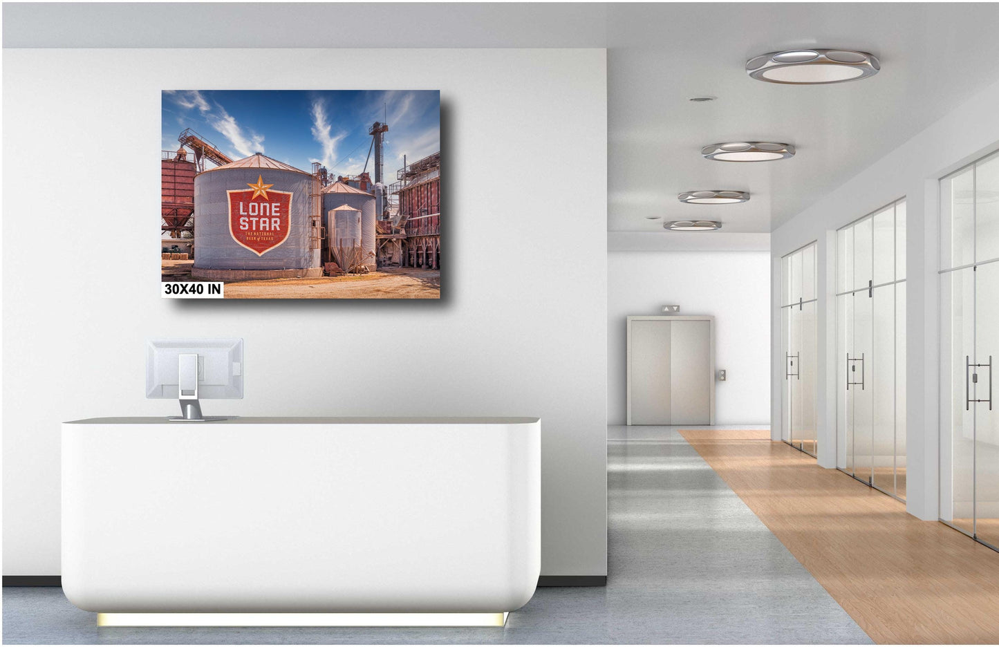 Texas Wall Art | Luckenbach Texas Lone Star Beer Poster on Premium Photo Paper & Ready-to-Hang Canvas, Acrylic, or Metal
