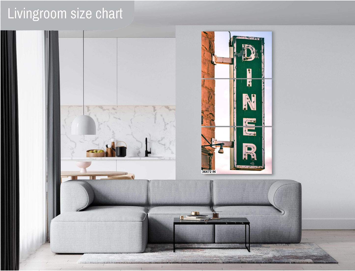 Southwest Diner Sign Print | Vibrant New Mexico Photography for Kitchen, Retro Boho Wall Art Decor