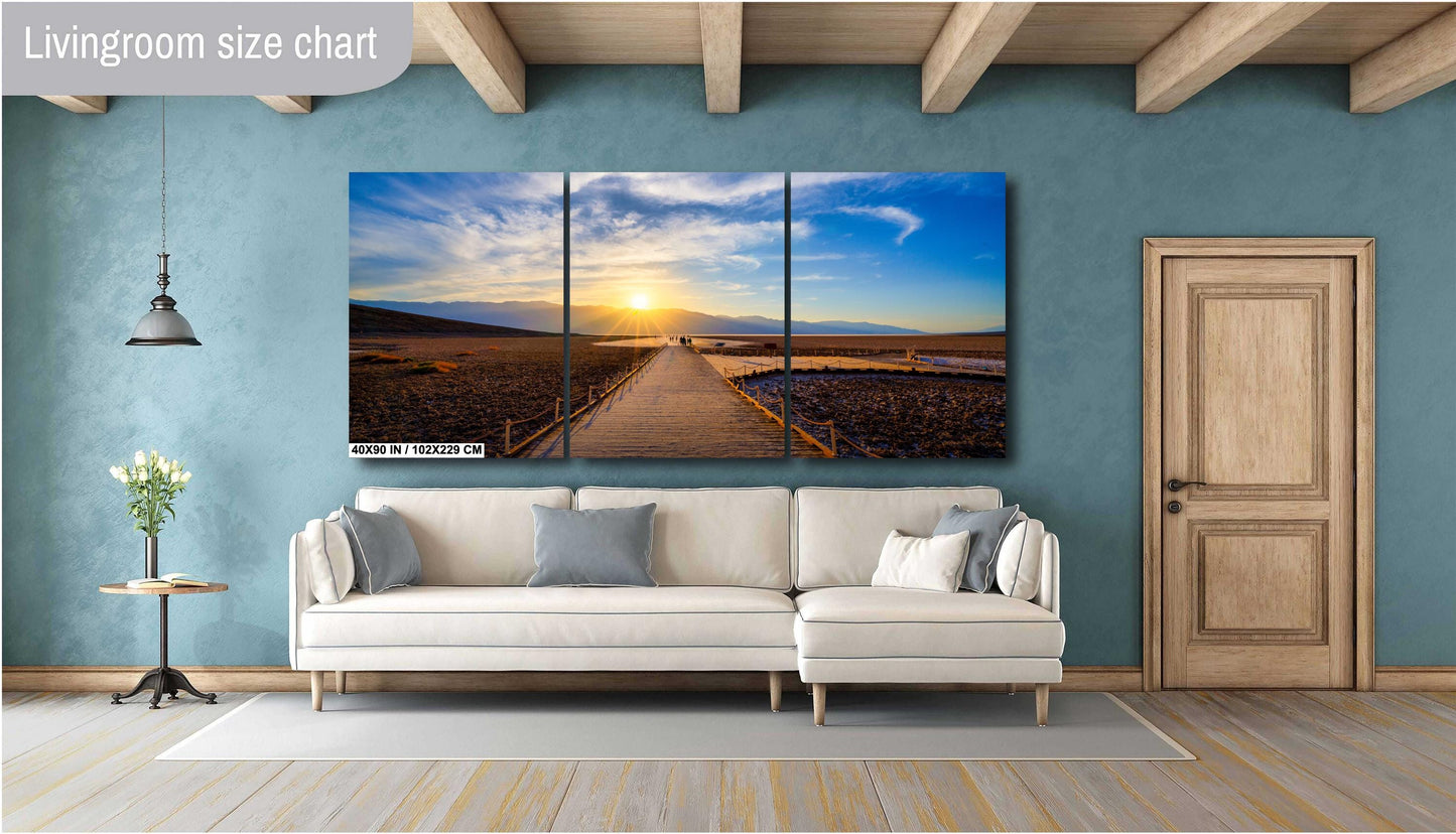 National Park Wall Art - Badwater Basin Death Valley Boardwalk Print, Modern Nature Photography, Premium Quality Home Decor