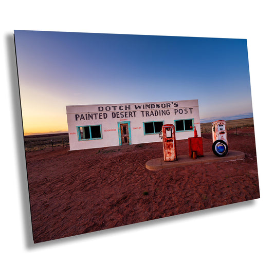 Arizona Desert Landscape Print - Route 66 Painted Desert Trading Post Wall Art Print Canvas or Paper, Southwestern Decor for Home or Office