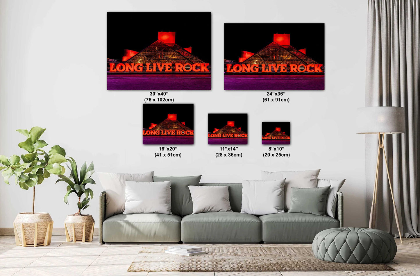 Cleveland Rock and Roll Hall of Fame Night Photograph - Illuminated Paper, Canvas, Acrylic & Metal Print Decor