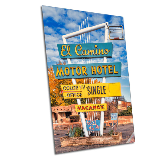 El Camino Motor Hotel Neon Sign Print | Route 66 Americana Wall Art | Vintage Decor from Albuquerque, NM