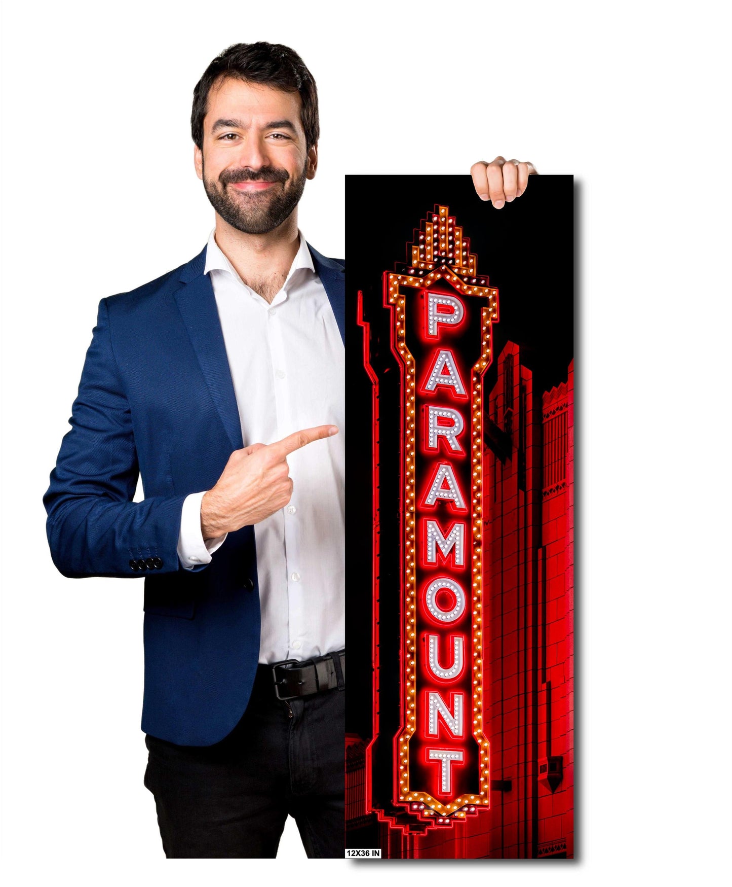 Movie Theater Wall Art - Paramount Theater Neon Sign | Historic 1932 Art Deco Cinema in Amarillo | Fine Photo Paper & Ready-to-Hang Canvas