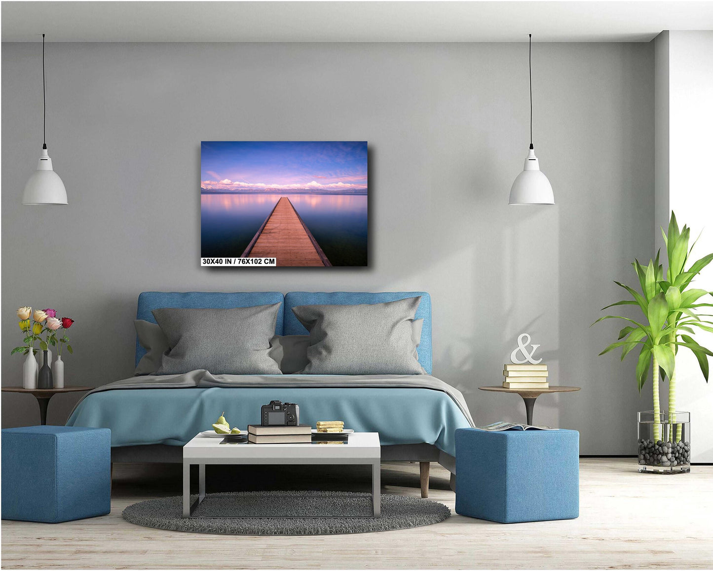 Lake Tahoe Serene Pier Decor - Sunset Fine Art Print on Photo Paper, Canvas & Metal - California Landscape Wall Decor