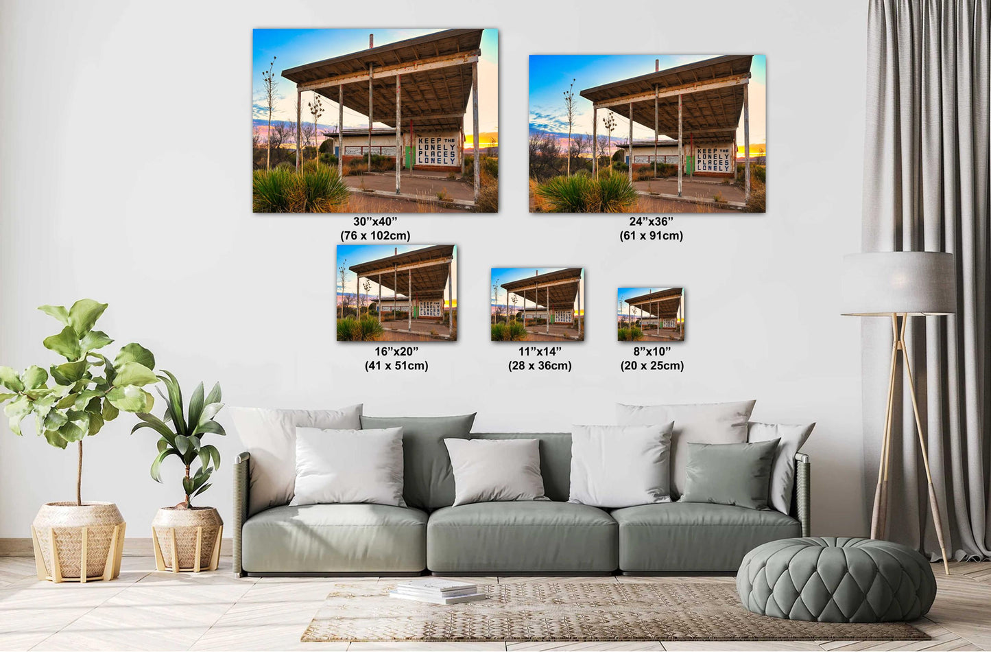 Abandoned Gas Station Mural Art Print | Lobo Texas Ghost Town Landscape | Desert Americana Wall Decor | Keep the Lonely Places Lonely